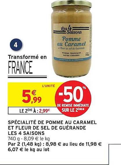 Spécialité de pomme au caramel et fleur de sel de Guérande Les 4 Saisons