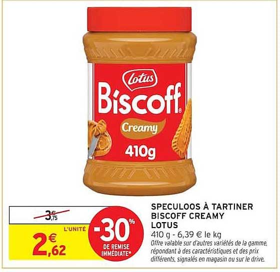 SPECULOOS À TARTINER BISCOFF CREAMY LOTUS 410 g