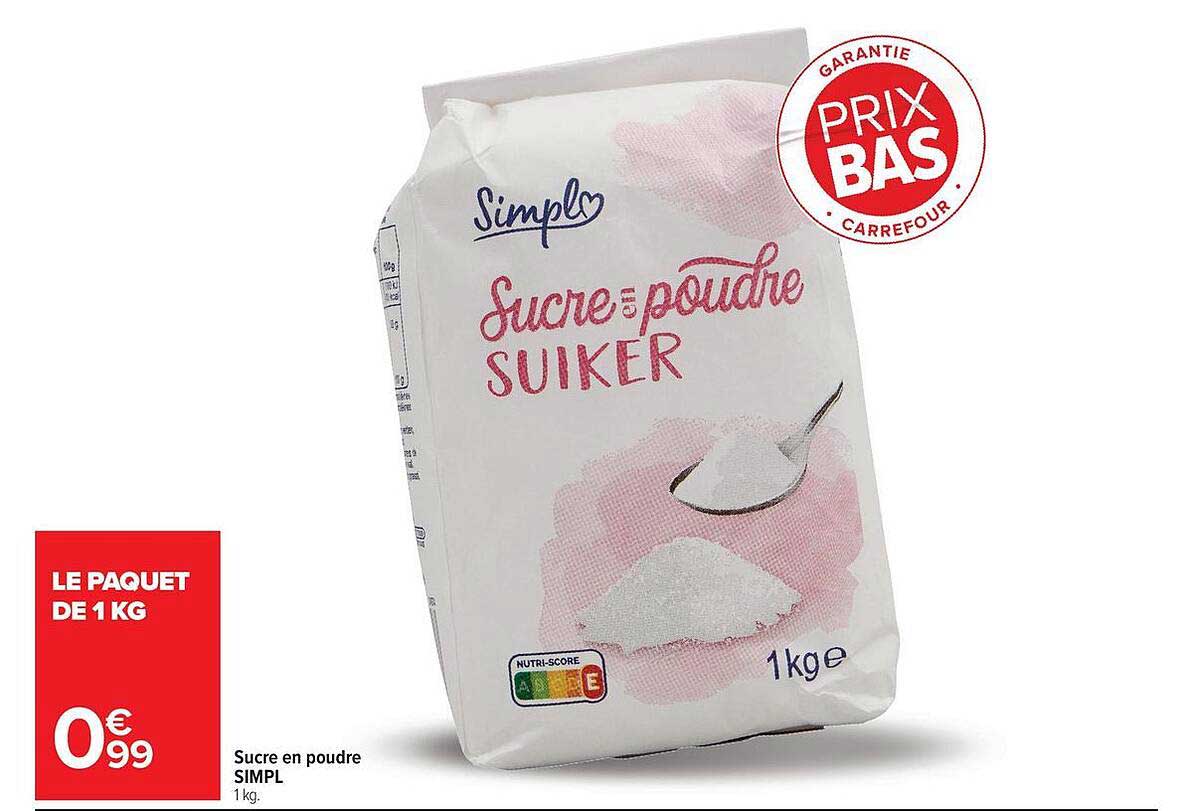 Sucre en poudre SIMPL 1 kg