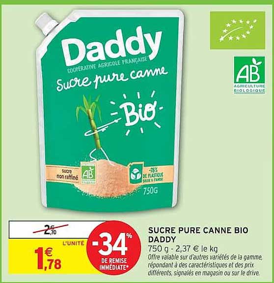 SUCRE PURE CANNE BIO DADDY