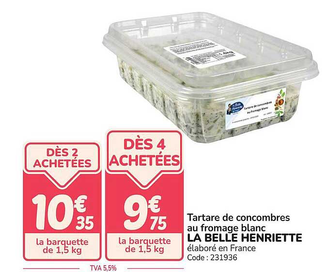 Tartare de concombres au fromage blanc LA BELLE HENRIETTE