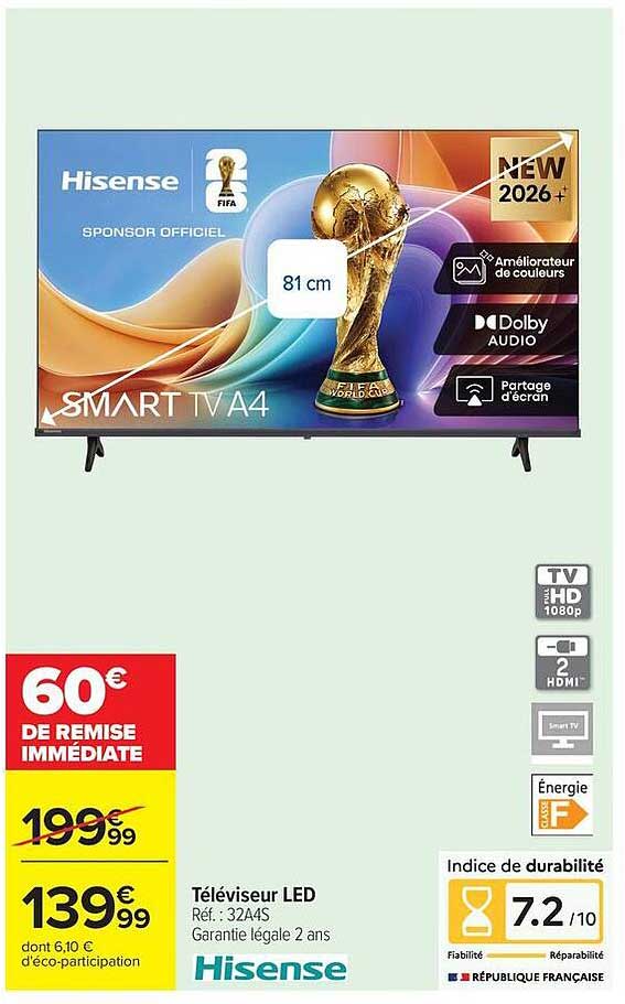 Téléviseur LED Hisense