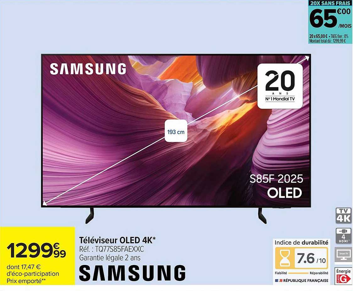Téléviseur OLED 4K*