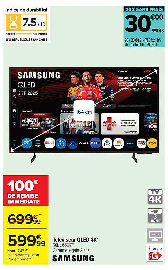 Téléviseur QLED 4K*