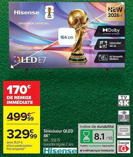 Téléviseur QLED 4K* Hisense 55E7S