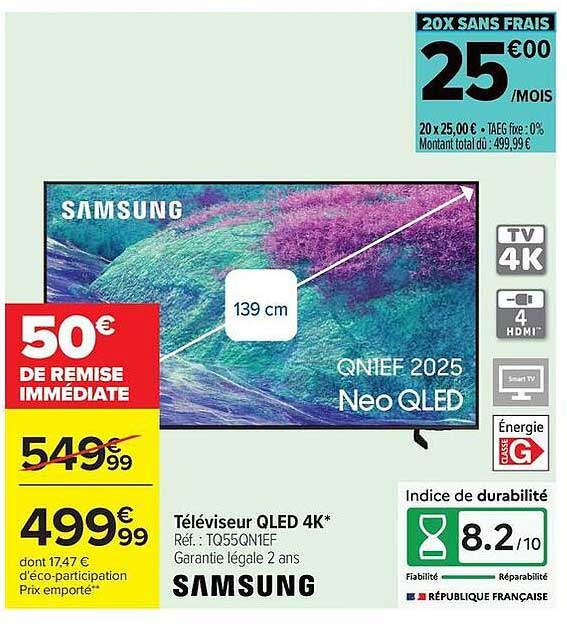 Téléviseur QLED 4K* SAMSUNG