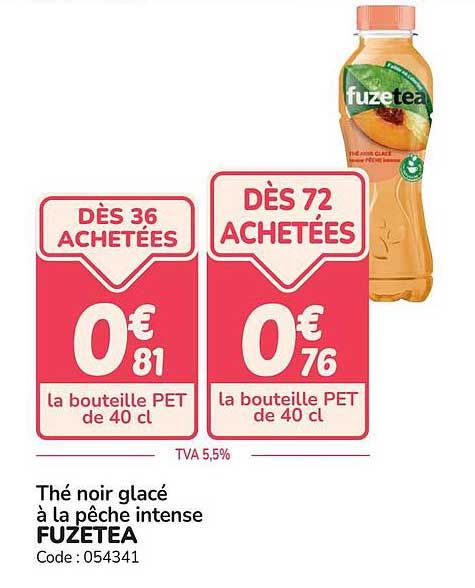 Thé noir glacé à la pêche intense FUZETEA