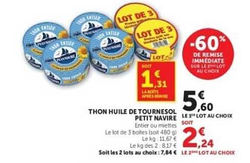 THON HUILE DE TOURNESOL PETIT NAVIRE
