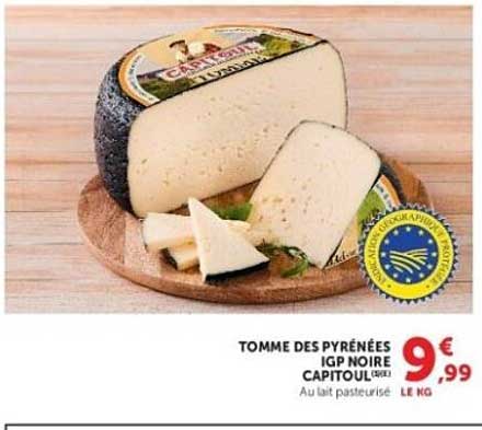 TOMME DES PYRÉNÉES IGP NOIRE CAPITOULE Au lait pasteurisé
