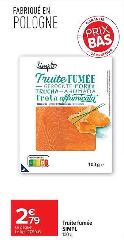 Truite fumée SIMPL 100 g