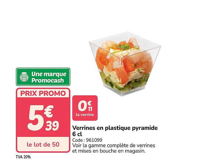 Verrines en plastique pyramide 6 cl