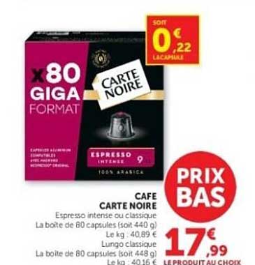 x80 GIGA FORMAT CARTE NOIRE