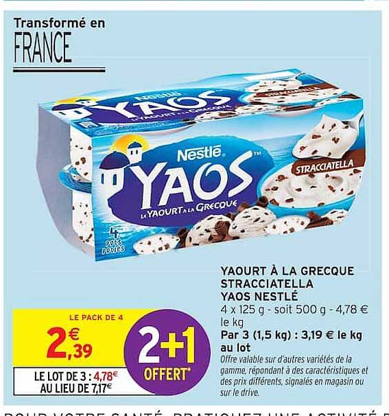 YAOURT À LA GREQUE STRACCIATELLA YAOS NESTLÉ