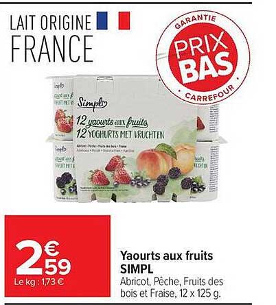 Yaourts aux fruits SIMPL