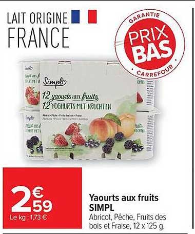Yaourts aux fruits SIMPL