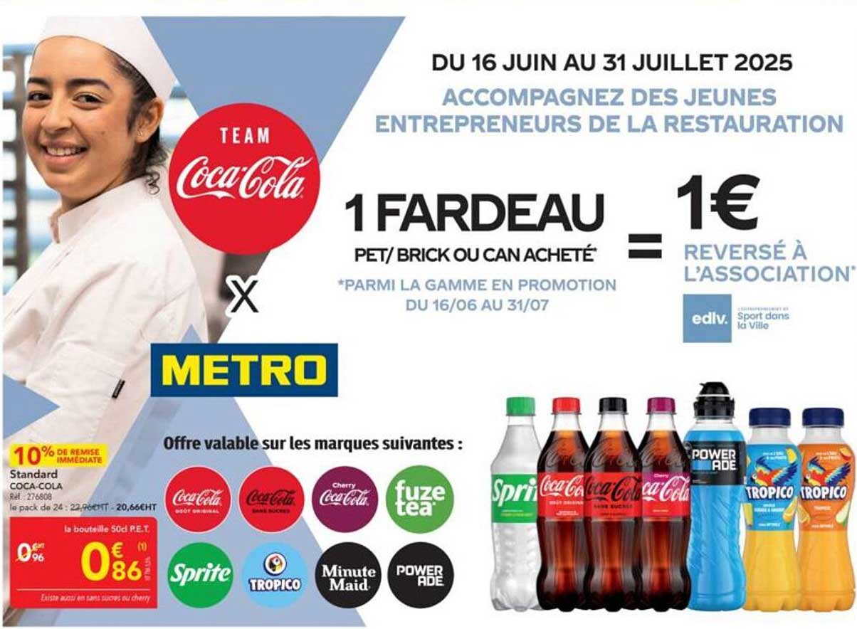 1 FARDEAU PET/BRICK OU CAN ACHETÉ = 1€ REVERSÉ À L'ASSOCIATION