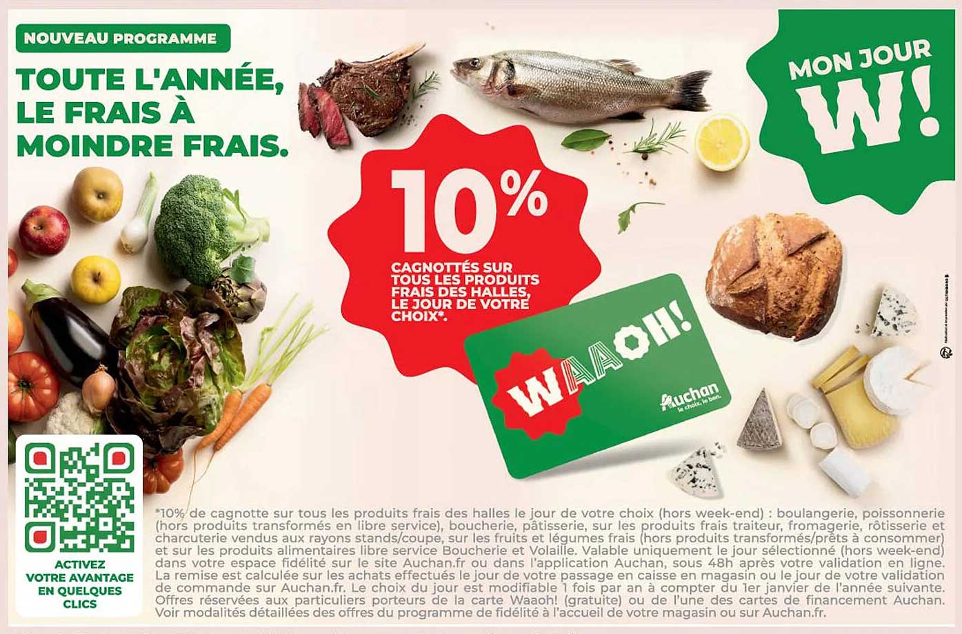 10% Cagnottés sur tous les produits frais des halles, le jour de votre choix