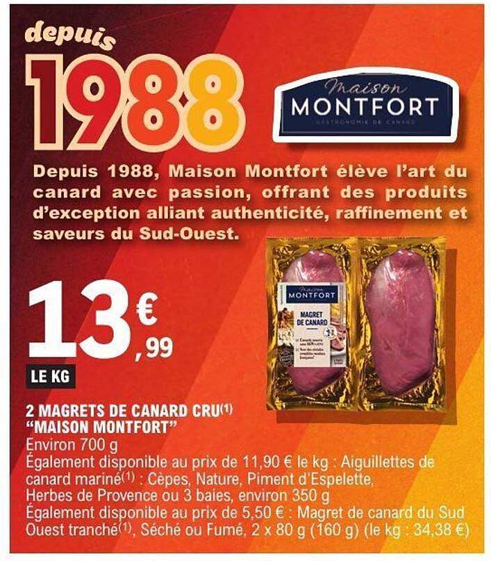 2 MAGRETS DE CANARD CRU "MAISON MONTFORT"