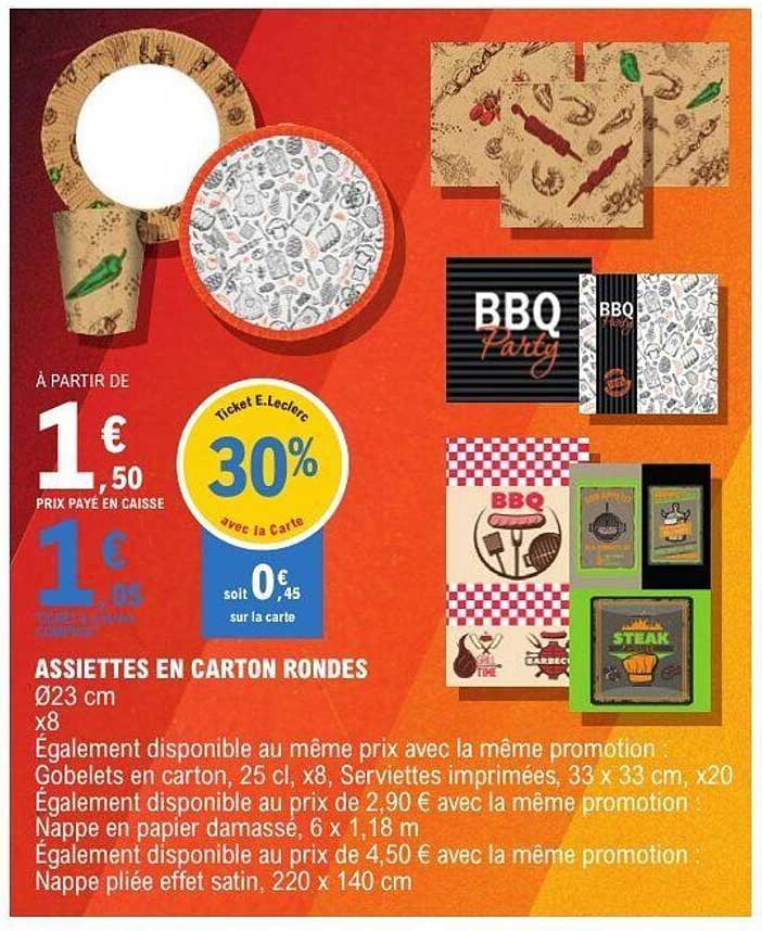 ASSIETTES EN CARTON RONDES Ø23 cm x8
