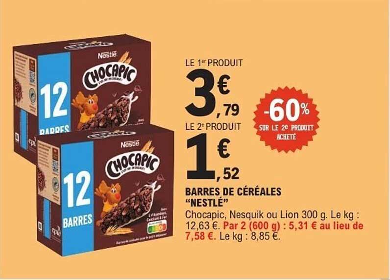 BARRES DE CÉRÉALES "NESTLÉ"