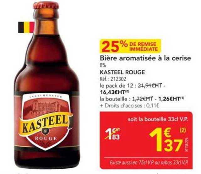 Bière aromatisée à la cerise KASTEEL ROUGE 8%
