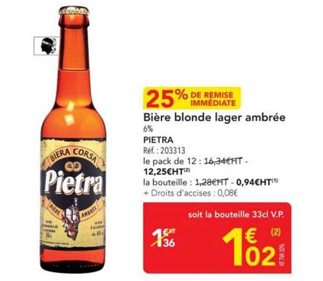 Bière blonde lager ambrée 6%