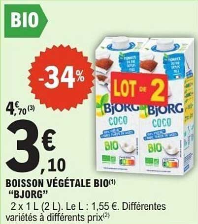 BOISSON VÉGÉTALE BIO "BJORG"