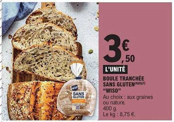 BOULE TRANCHÉE SANS GLUTEN "WISO"