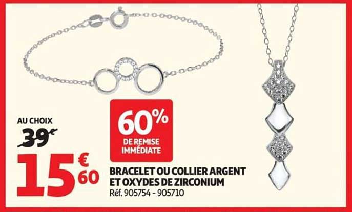 BRACELET OU COLLIER ARGENT ET OXYDES DE ZIRCONIUM