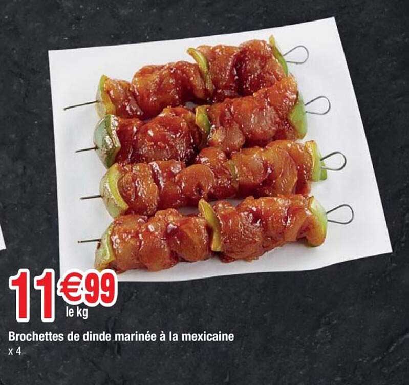 Brochettes de dinde marinée à la mexicaine