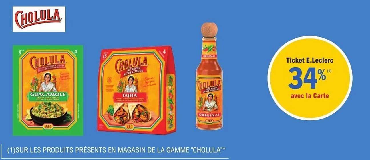Cholula - Réduction de 34% avec la Carte E.Leclerc