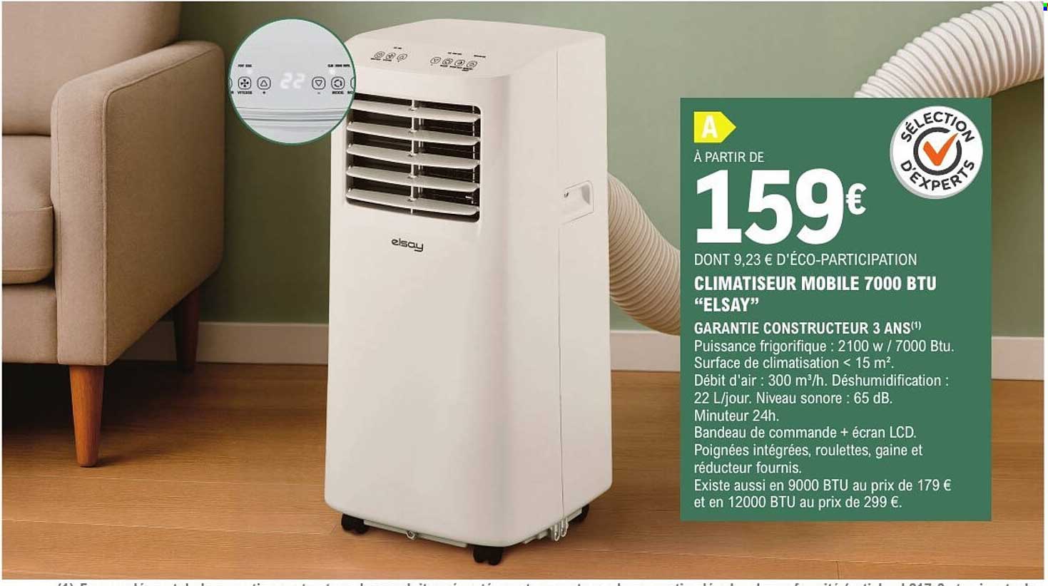 CLIMATISEUR MOBILE 7000 BTU “ELSAY”