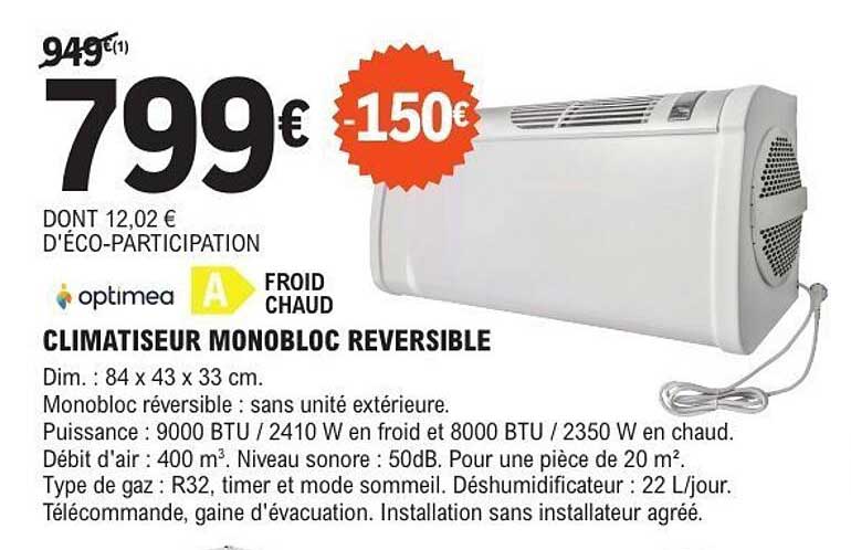 CLIMATISEUR MONOBLOC REVERSIBLE