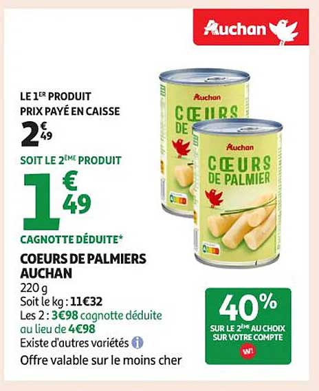 COEURS DE PALMIERS AUCHAN