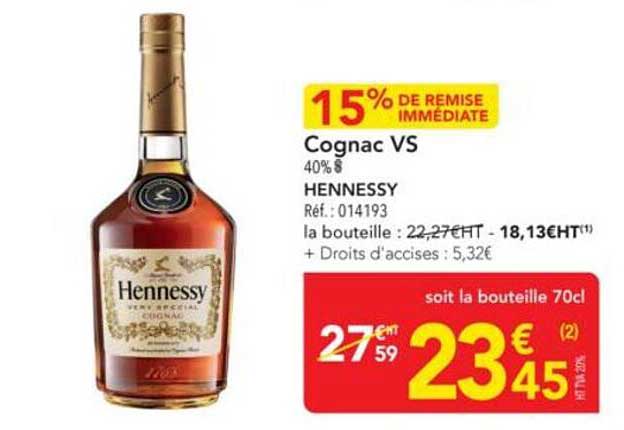 Cognac VS 15% de remise immédiate