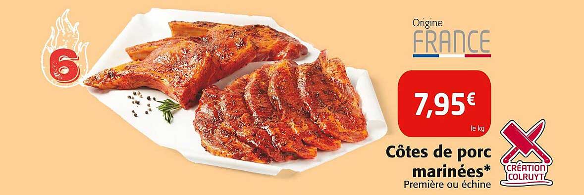 Côtes de porc marinées*