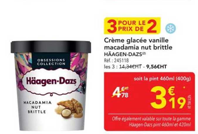 Crème glacée vanille macadamia nut brittle HÄAGEN-DAZS