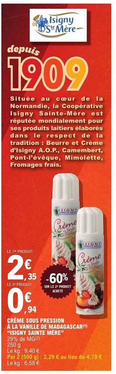 CRÈME SOUS PRESSION À LA VANILLE DE MADAGASCAR "ISIGNY SAINTE MÈRE"