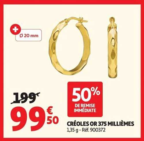 Créoles Or 375 Millièmes