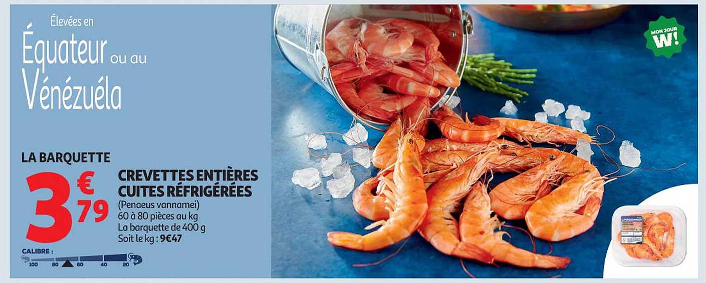 Crevettes entières cuites réfrigérées