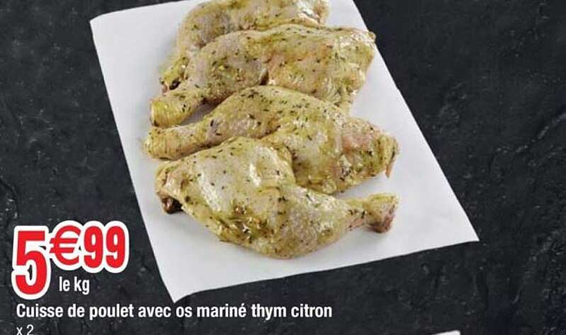 Cuisse de poulet avec os mariné thym citron