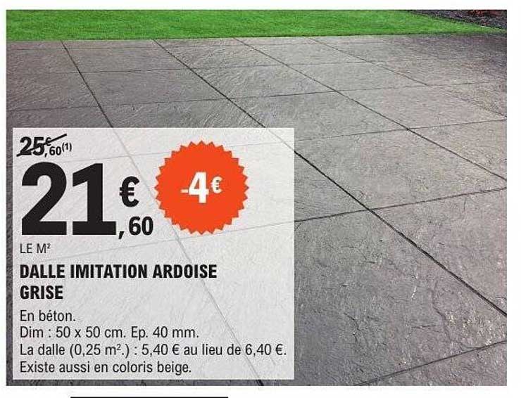 DALLE IMITATION ARDOISE GRISE