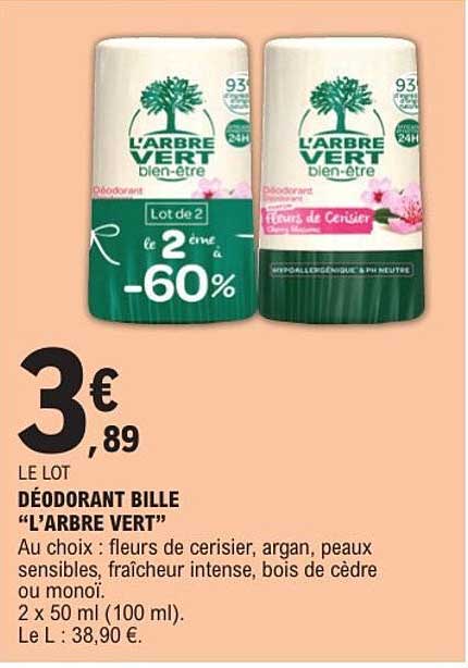 DEODORANT BILLE "L'ARBRE VERT"