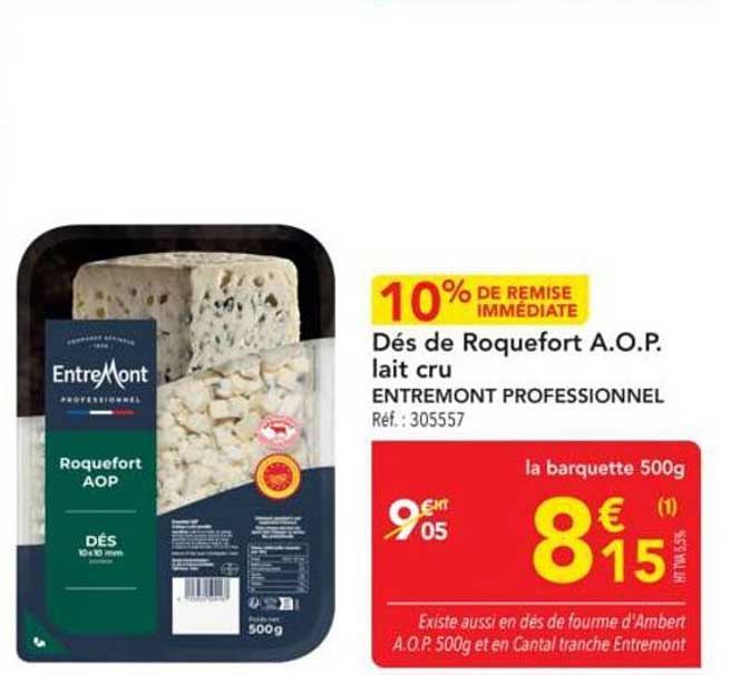 Dés de Roquefort A.O.P. lait cru
