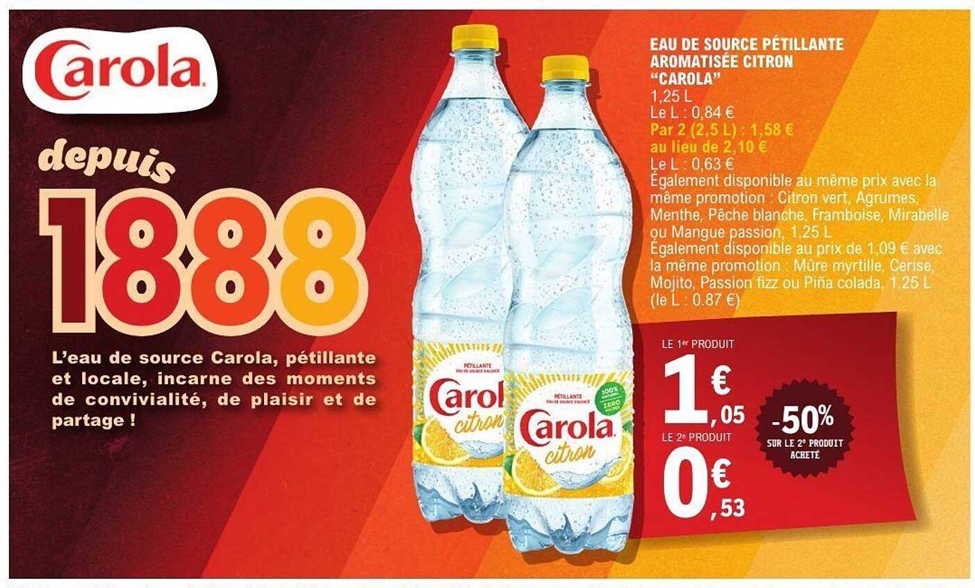 EAU DE SOURCE PÉTILLANTE AROMATISÉE CITRON "CAROLA"