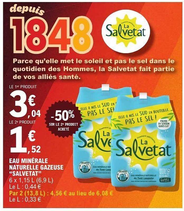 EAU MINÉRALE NATURELLE GAZEUSE "SALVETAT"