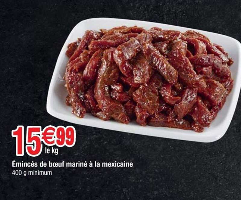 Émincés de bœuf mariné à la mexicaine