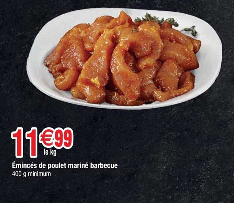 Émincés de poulet mariné barbecue
