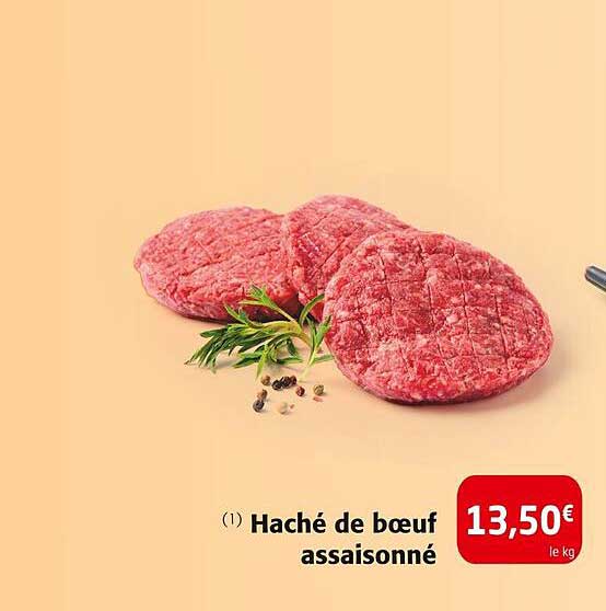 Haché de bœuf assaisonné