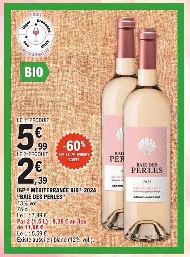 IGP MÉDITERRANÉE BIO 2024 "BAIE DES PERLES"
